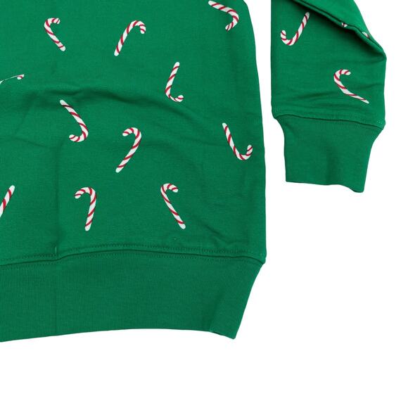 NWT The Oaks Apparel 7Y Candy Cane Sweatshirt in Green - Picture 3 of 4